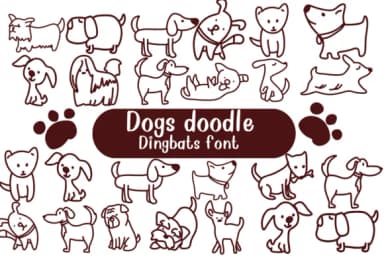 Dogs Doodle by Nongyao — Dingbats Font — thumbnail 1