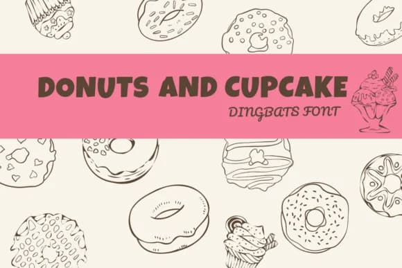 Donuts and Cupcake by Sirinart — Dingbats Font