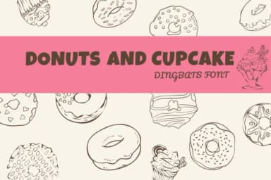 Donuts and Cupcake by Sirinart — Dingbats Font — thumbnail 1