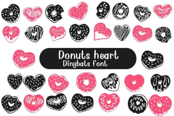 Donuts Heart by Nongyao — Dingbats Font
