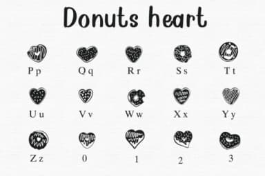 Donuts Heart by Nongyao — Dingbats Font — thumbnail 3