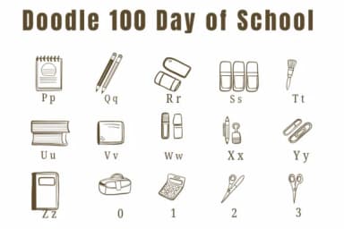 Doodle 100 Day of School by Suphitchaya — Dingbats Font — thumbnail 3