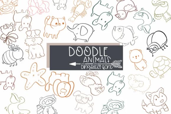 Doodle Animals by Sirinart — Dingbats Font
