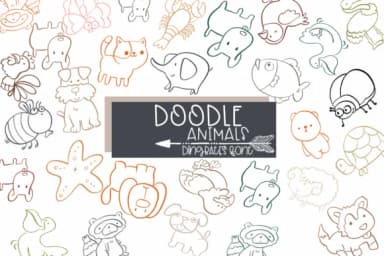 Doodle Animals by Sirinart — Dingbats Font — thumbnail 1