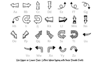 Doodle Arrows by digitalplannerland — Dingbats Font — thumbnail 2