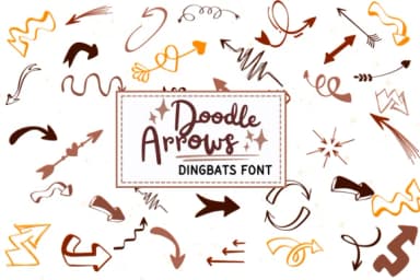 Doodle Arrows by PraewDesigns — Dingbats Font — thumbnail 1