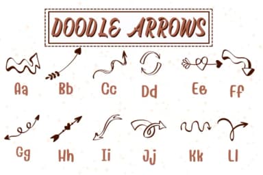 Doodle Arrows by PraewDesigns — Dingbats Font — thumbnail 2