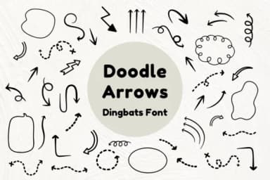 Doodle Arrows by Nun Sukhwan — Dingbats Font — thumbnail 1