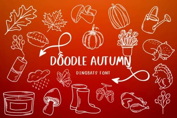 Doodle Autumn by CHANOK — Dingbats Font