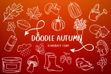 Doodle Autumn by CHANOK — Dingbats Font — thumbnail 1