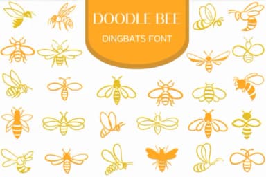 Doodle Bee by Heartcraft Atelier — Dingbats Font — thumbnail 1