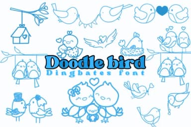 Doodle Bird by Chonada — Dingbats Font — thumbnail 1