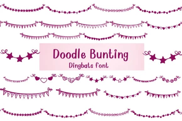 Doodle Bunting by Nongyao — Dingbats Font