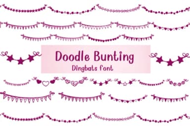 Doodle Bunting by Nongyao — Dingbats Font — thumbnail 1