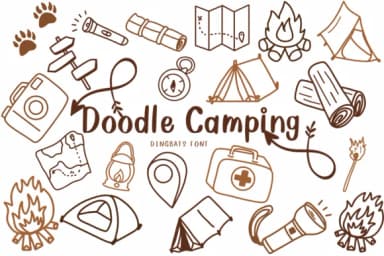 Doodle Camping by CHANOK — Dingbats Font — thumbnail 1