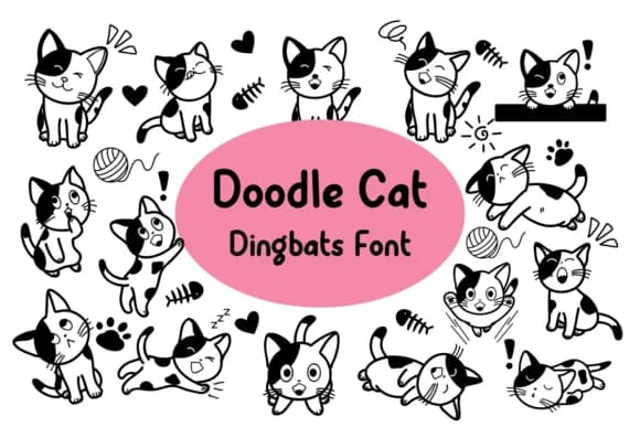 Doodle Cat by Nun Sukhwan — Dingbats Font