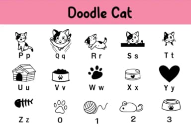 Doodle Cat by Nun Sukhwan — Dingbats Font — thumbnail 3