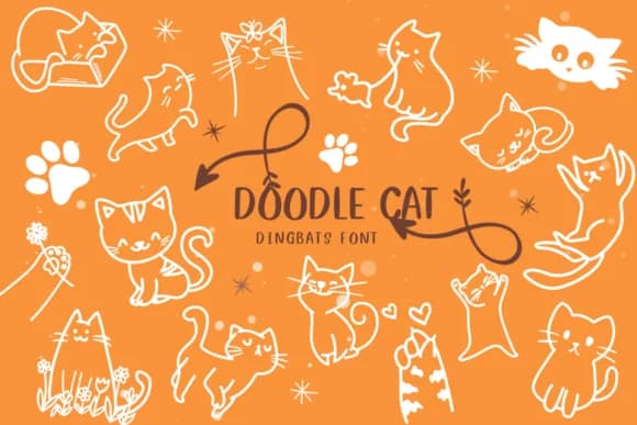 Doodle Cat by CHANOK — Dingbats Font