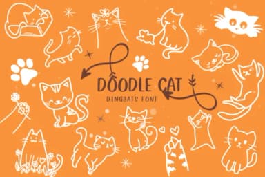 Doodle Cat by CHANOK — Dingbats Font — thumbnail 1