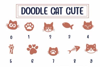 Doodle Cat Cute by PraewDesigns — Dingbats Font — thumbnail 4
