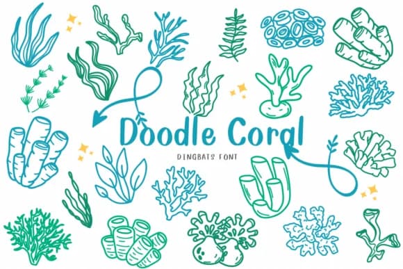 Doodle Coral by CHANOK — Dingbats Font