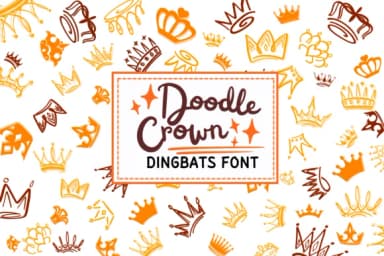 Doodle Crown by PraewDesigns — Dingbats Font — thumbnail 1