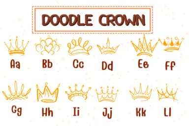 Doodle Crown by PraewDesigns — Dingbats Font — thumbnail 2
