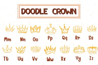 Doodle Crown by PraewDesigns — Dingbats Font — thumbnail 3