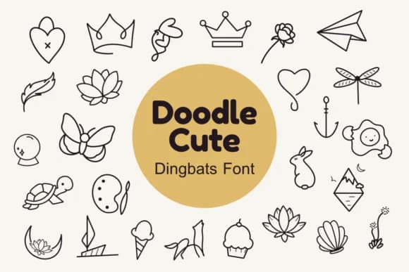 Doodle Cute by Nun Sukhwan — Dingbats Font