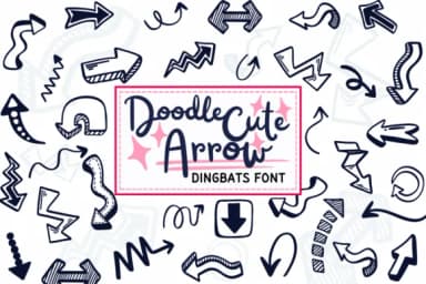 Doodle Cute Arrow by PraewDesigns — Dingbats Font — thumbnail 1