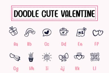 Doodle Cute Valentine by PraewDesigns — Dingbats Font — thumbnail 2
