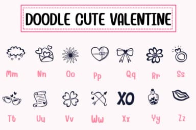 Doodle Cute Valentine by PraewDesigns — Dingbats Font — thumbnail 3