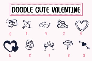 Doodle Cute Valentine by PraewDesigns — Dingbats Font — thumbnail 4