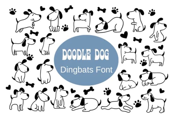 Doodle Dog by Nun Sukhwan — Dingbats Font