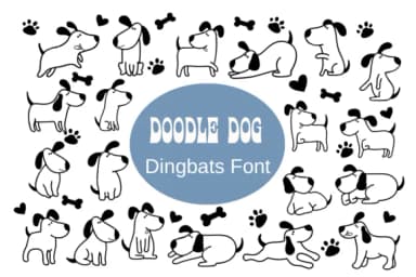 Doodle Dog by Nun Sukhwan — Dingbats Font — thumbnail 1
