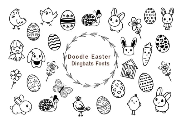 Doodle Easter by Nun Sukhwan — Dingbats Font
