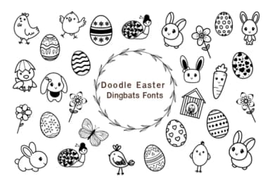 Doodle Easter by Nun Sukhwan — Dingbats Font — thumbnail 1