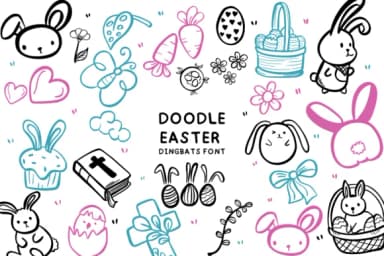 Doodle Easter by Bee piyanuch — Dingbats Font — thumbnail 1