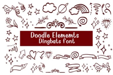 Doodle Elements by Nongyao — Dingbats Font — thumbnail 1
