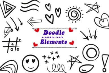 Doodle Elements by Suphitchaya — Dingbats Font — thumbnail 1