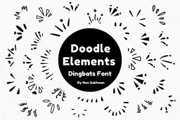 Doodle Elements by Nun Sukhwan — Dingbats Font — preview 1