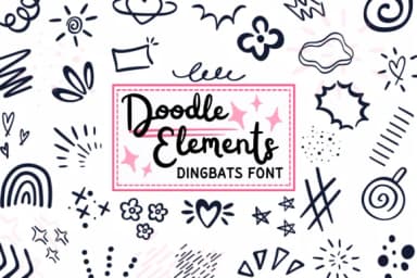 Doodle Elements by PraewDesigns — Dingbats Font — thumbnail 1
