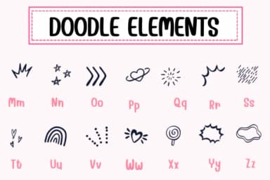 Doodle Elements by PraewDesigns — Dingbats Font — thumbnail 3