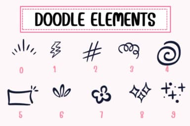 Doodle Elements by PraewDesigns — Dingbats Font — thumbnail 4