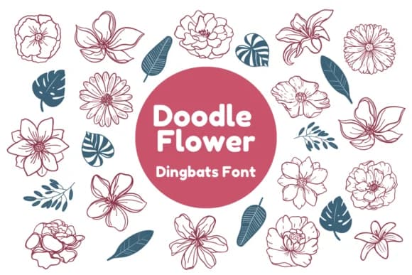 Doodle Flower by Nun Sukhwan — Dingbats Font