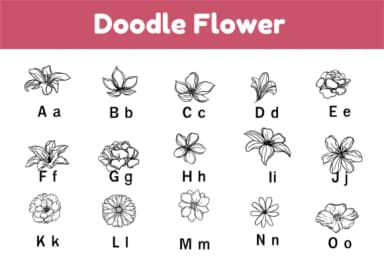 Doodle Flower by Nun Sukhwan — Dingbats Font — thumbnail 2