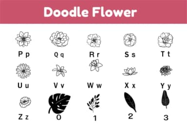 Doodle Flower by Nun Sukhwan — Dingbats Font — thumbnail 3