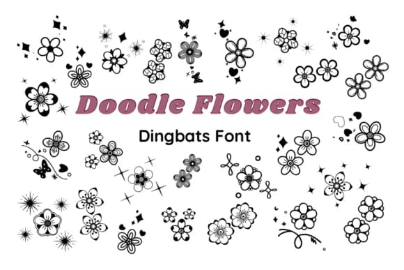 Doodle Flowers by Nun Sukhwan — Dingbats Font