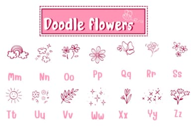 Doodle Flowers by PraewDesigns — Dingbats Font — thumbnail 3