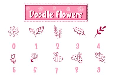 Doodle Flowers by PraewDesigns — Dingbats Font — thumbnail 4